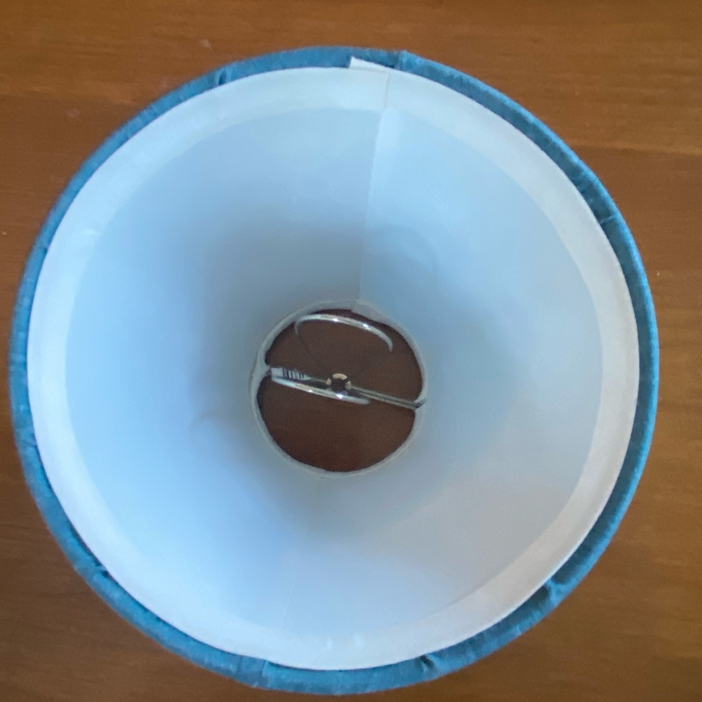 Blue, Subtle Patterned Lampshade - Picture 2 of 4